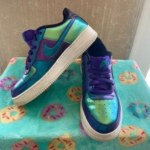 Nike Kids Sneakers - Purple and Green/Kids 7/Womens 8.5